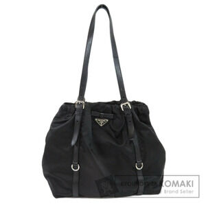 Prada logo tote bag jacquard Black